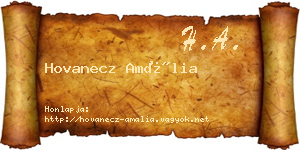 Hovanecz Amália névjegykártya
